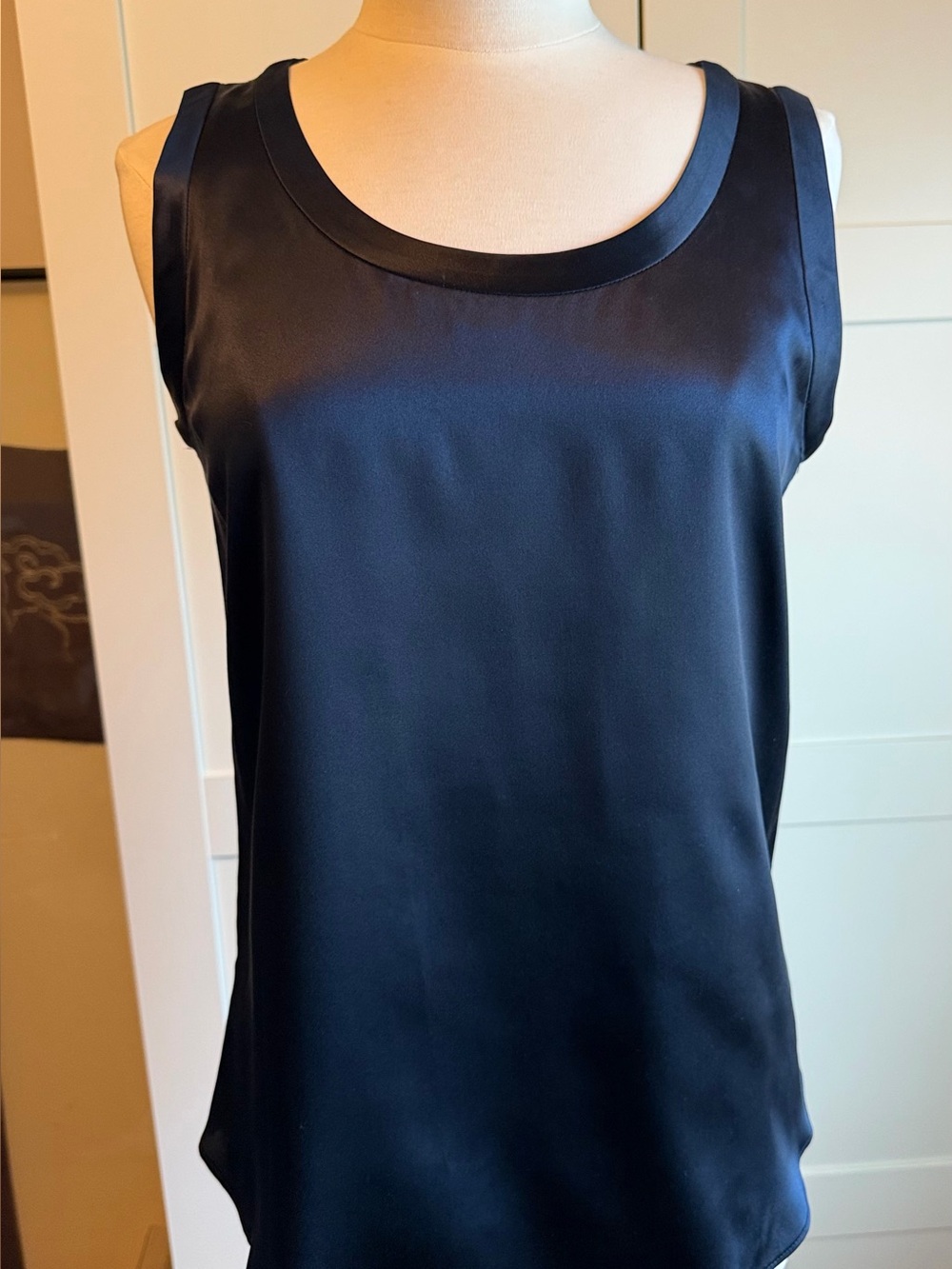 Lafayette 148 New York Navy Blue Silk Reversible Top